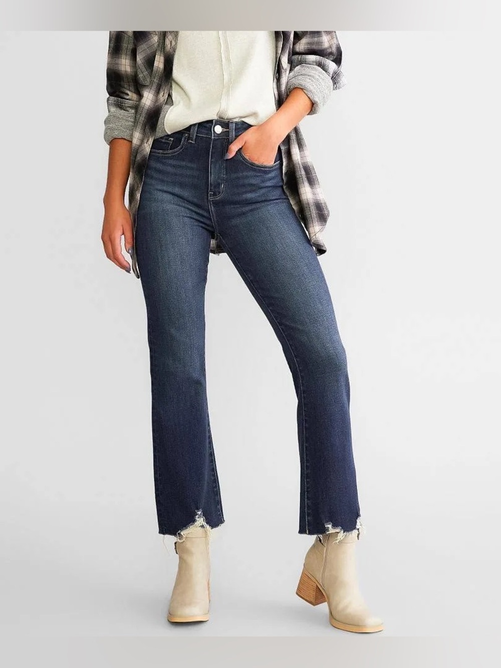 BKE Billie Slim High Rise Cropped Flare Jean Size 28